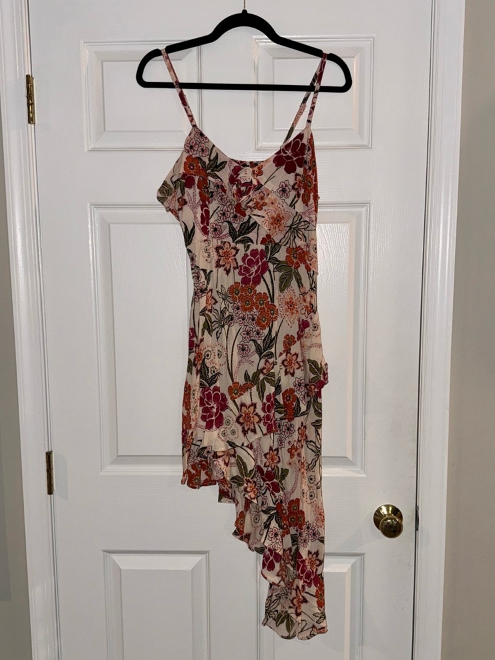 Floral Asymmetrical Slip Dress